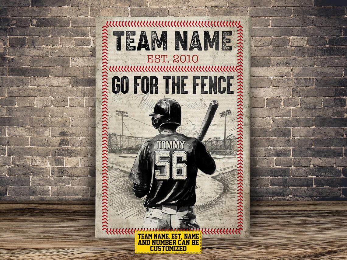Baseball Team Name Personalized Poster Print - Image 2