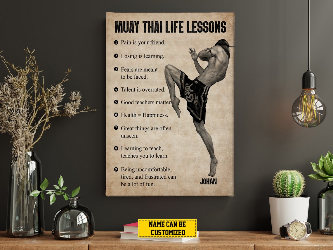 Muay Thai Life Lessons Personalized Print Muay Thai Poster Print Muay Thai Gift For Boy Man - Image 3