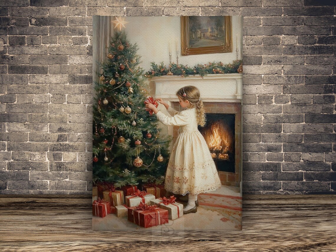Cozy Christmas Tree Poster, Warm Holiday Decor - Image 2