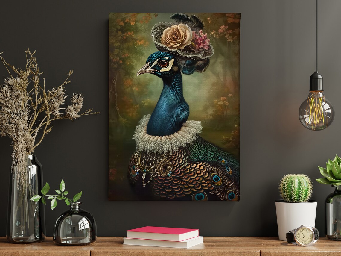 Cottage Peacock Lady Renaissance Poster Print - Image 5