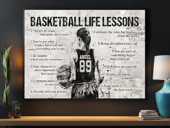 Personalized Basketball Life Lessons Art Print, Gift for Girl