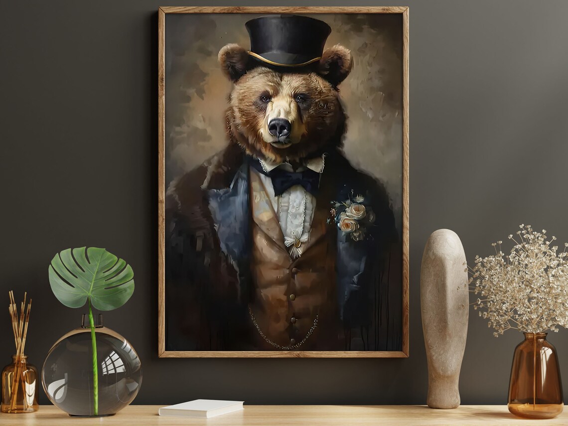 Vintage Renaissance Bear, Retro Animal Poster Print - Image 5