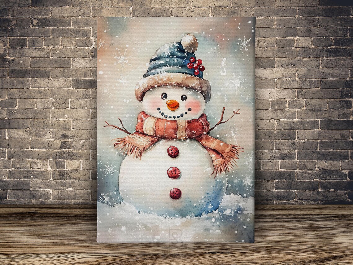 Vintage Snowman Christmas Holiday Poster Print - Image 2
