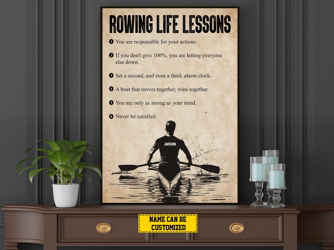 Rowing Life Lessons Personalized Poster Print - Image 4