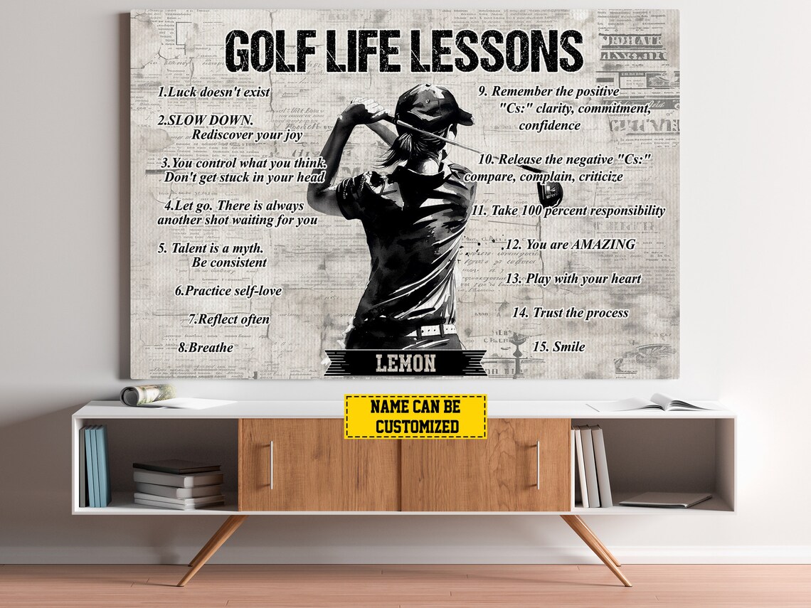 Golf Life Lessons Personalized Art Print, Gift For Her - Image 5