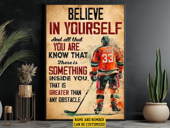 Vintage Hockey Inspiration Personalized Poster Print