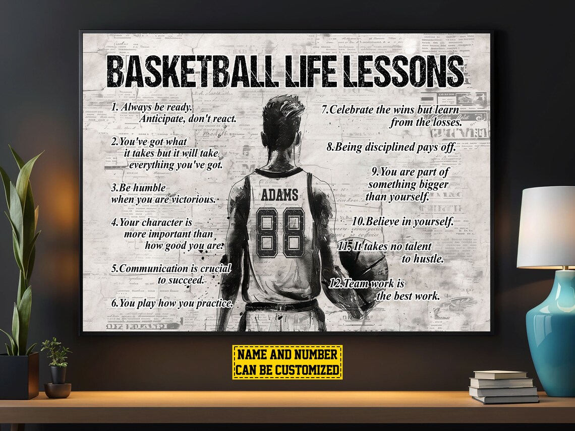 Basketball Life Lessons Personalized Art Print