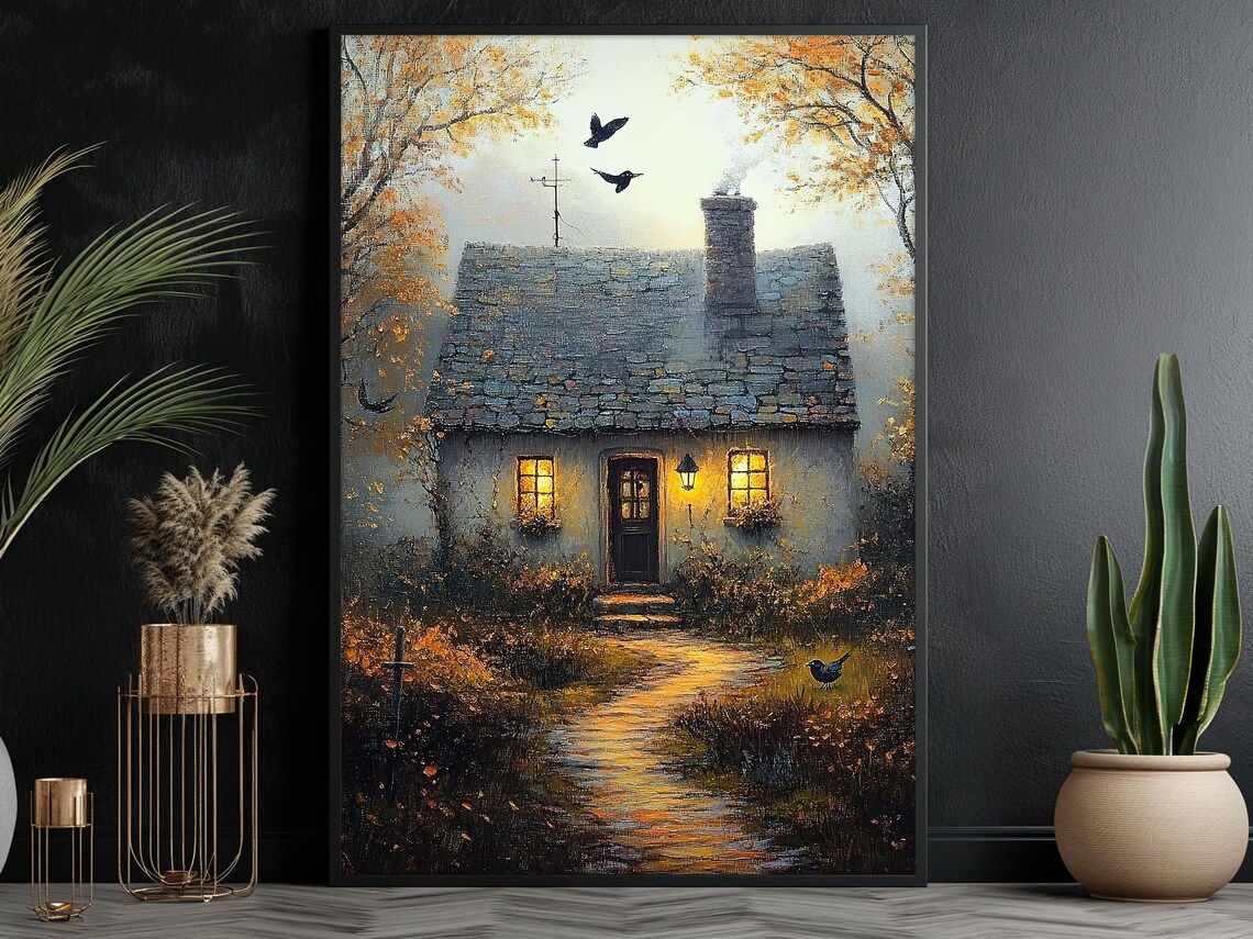 Cozy Witchy House, Warming Halloween Art Print - Image 6