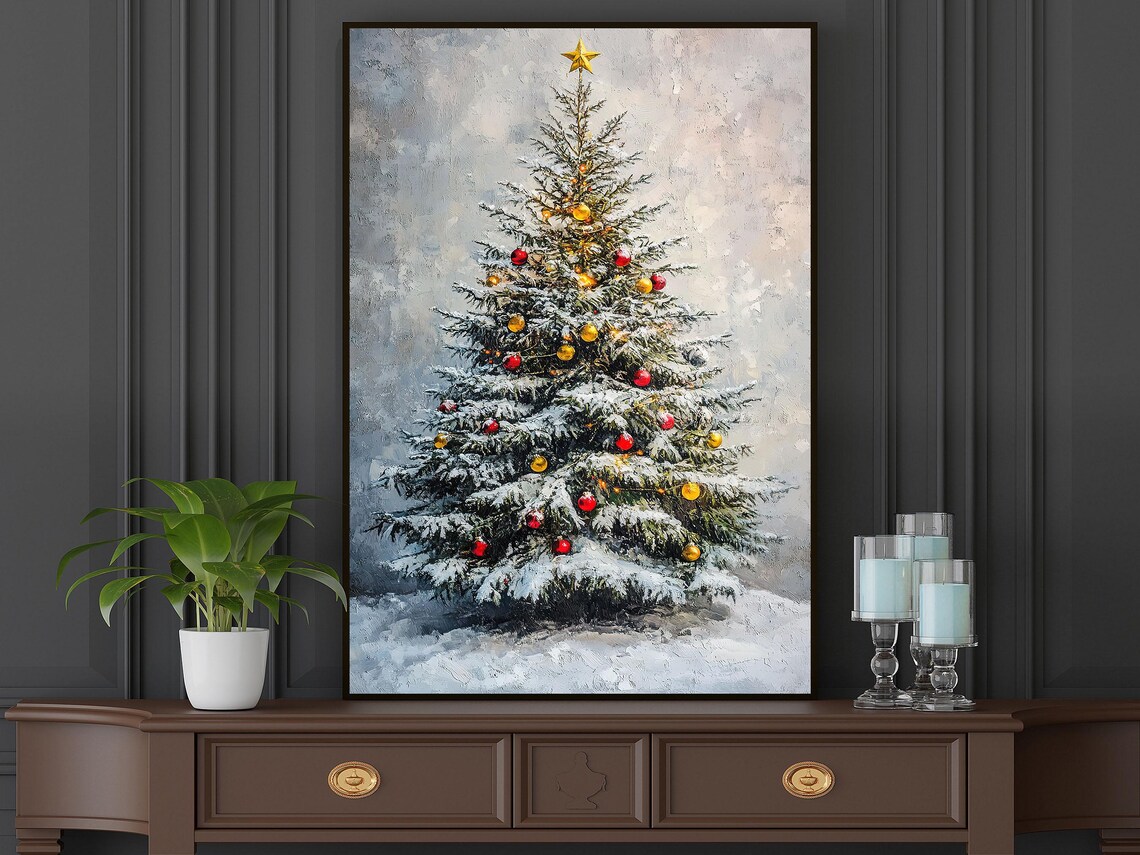 Vintage Christmas Tree Holiday Poster Art Print - Image 6