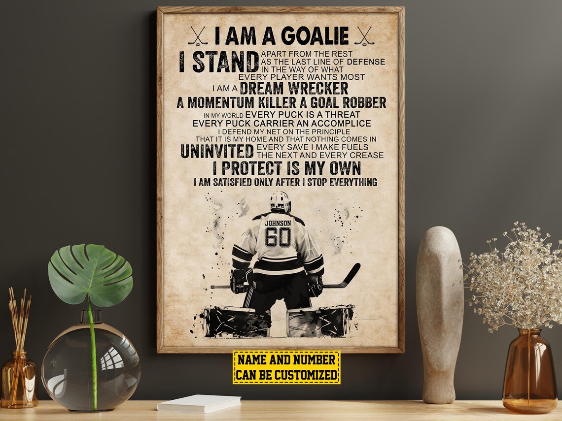 Hockey Goalie Personalized Art Print Gift For Son - Image 5