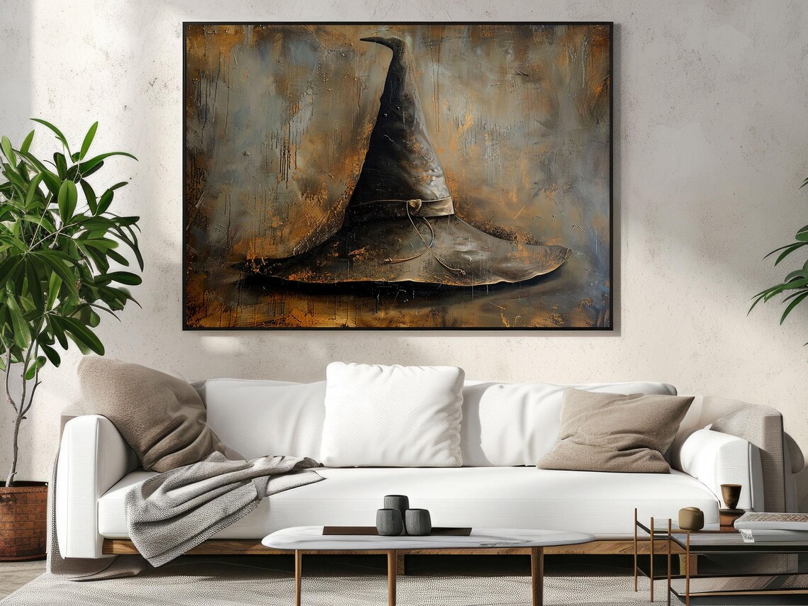 Vintage Witchy Hat Halloween Decor Poster Print - Image 4