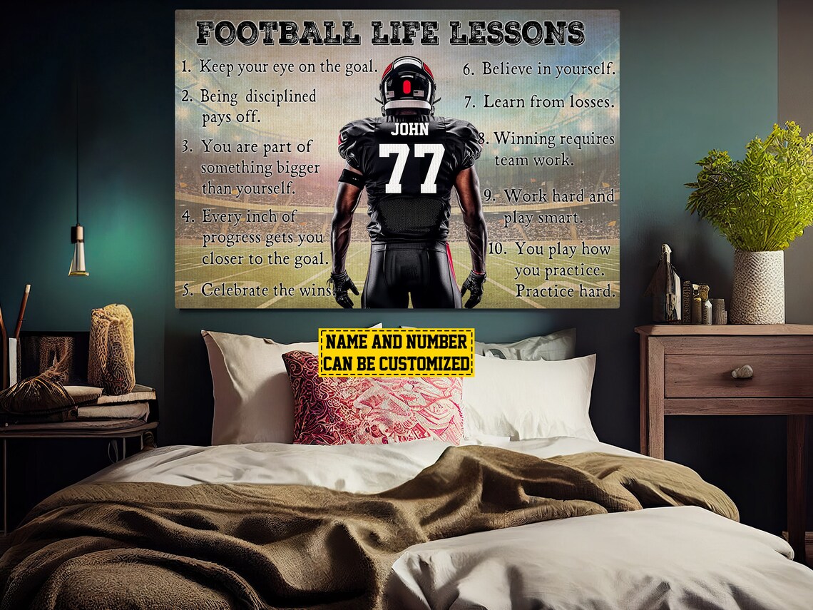 Football Life Lessons Personalized Art Print - Image 2