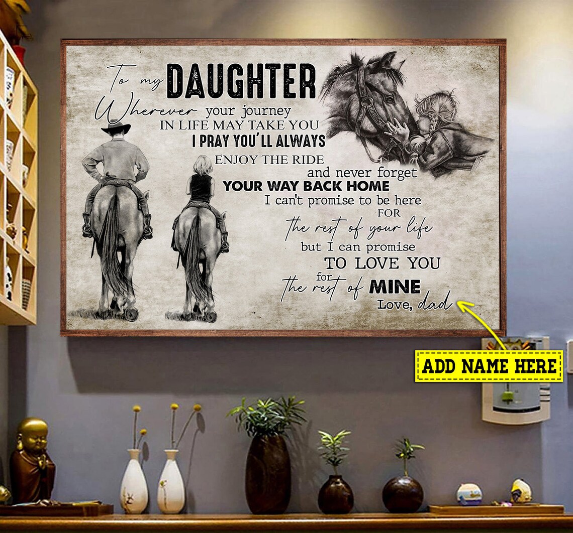 Classic Personalized Cowboy Gift For Daughter Art Print