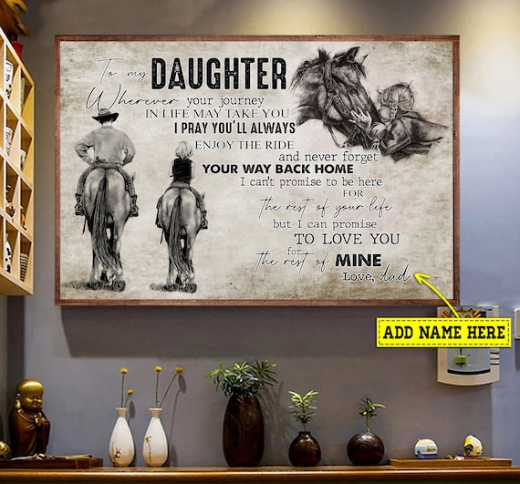 Classic Personalized Cowboy Gift For Daughter Art Print