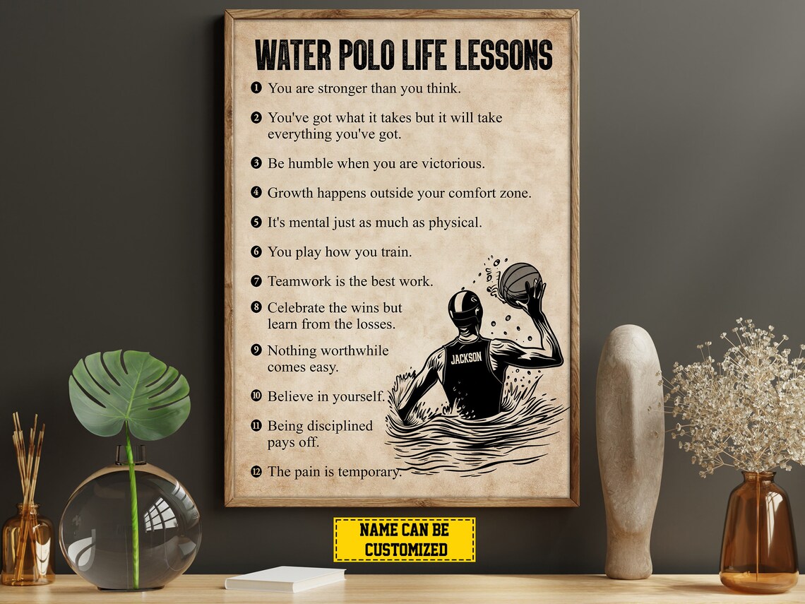 Personalized Water Polo Life Lessons Art Print