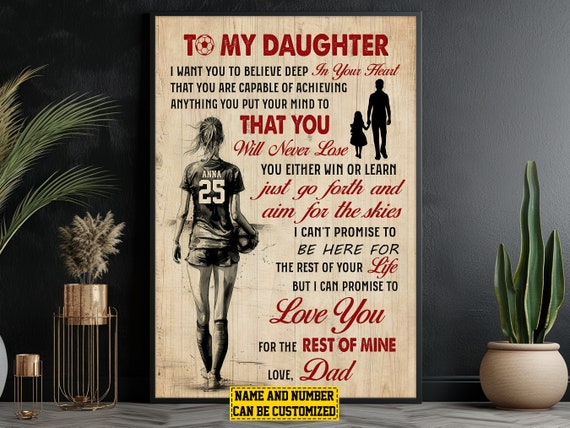 Soccer Daughter Personalized Print Soccer Poster Print Soccer Gift For Girl Daughter