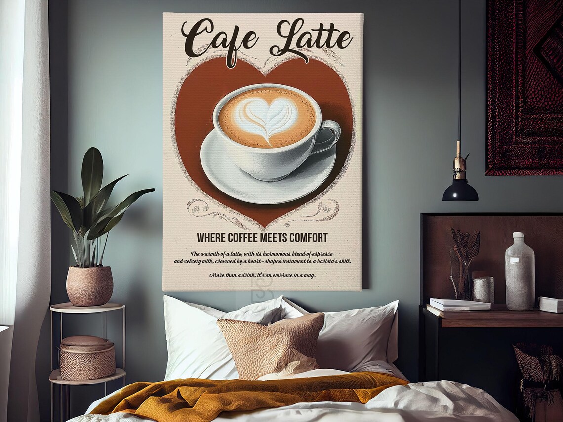Vintage Cafe Latte Poster Print, Coffee Decor - Image 4