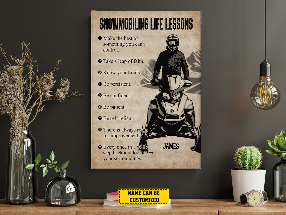 Snowmobiling Life Lessons Personalized Poster Print - Image 4