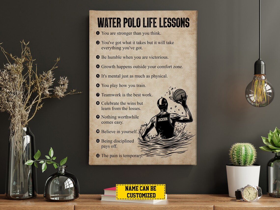 Personalized Water Polo Life Lessons Art Print - Image 4