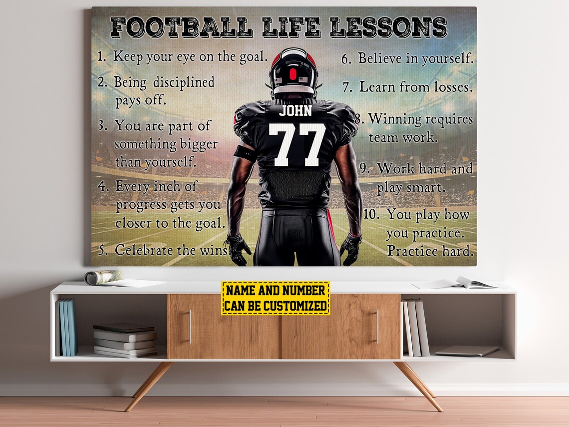 Football Life Lessons Personalized Art Print - Image 4