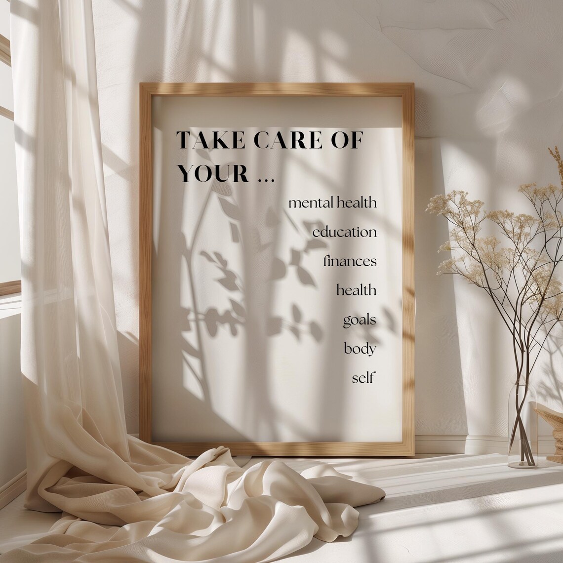 Take Care Of Yourself Motivational Quote Poster