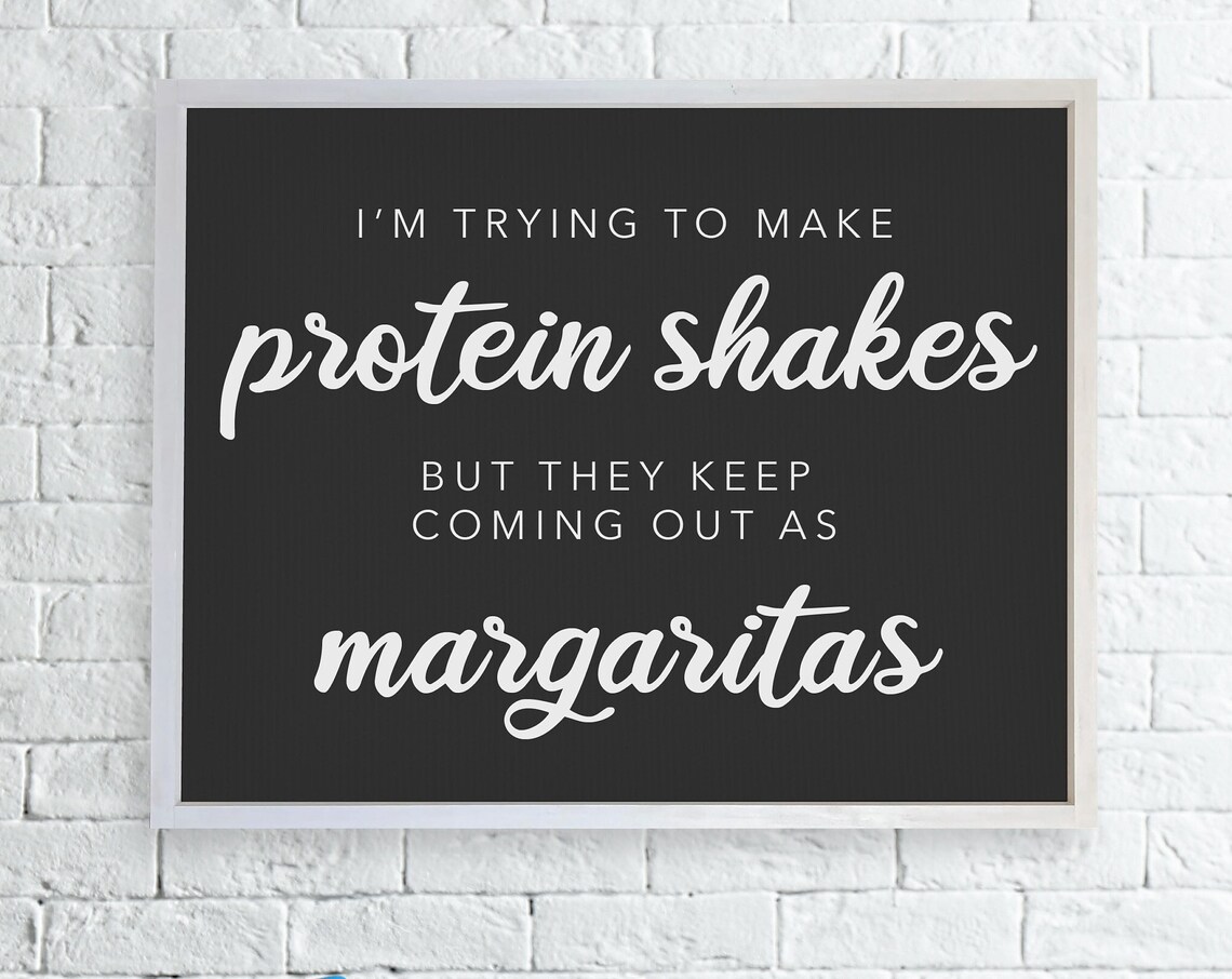 Trying To Make Protein Shakes Funny Bar Sign
