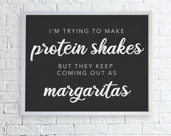 Trying To Make Protein Shakes Funny Bar Sign