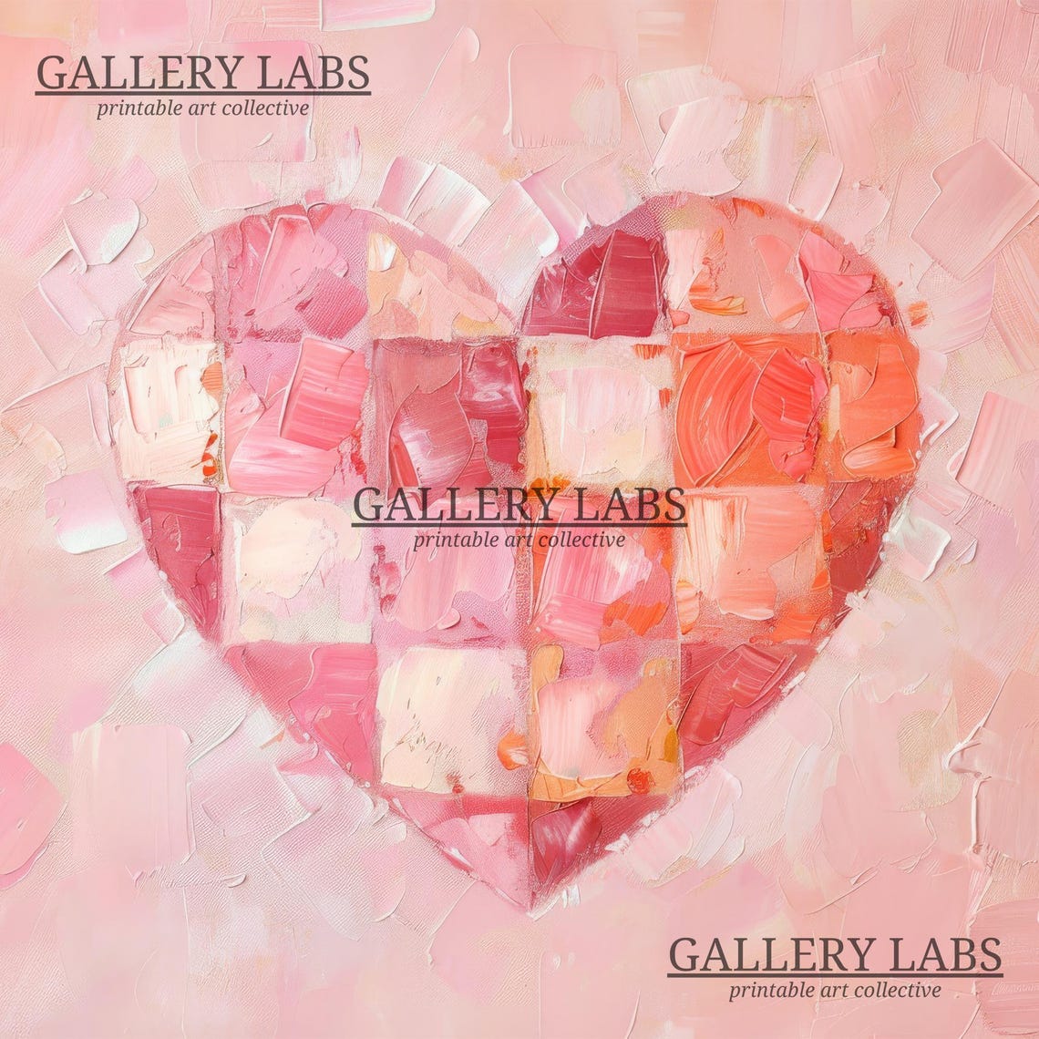 Pink Heart Shape Maximalist Bold Girly Love Room Wall Art Print - Image 4
