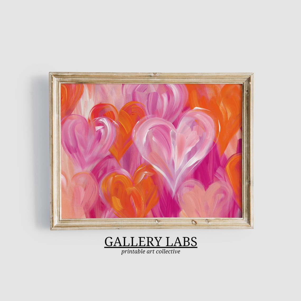 Pink Orange Print, Trendy Apartment Wall Art