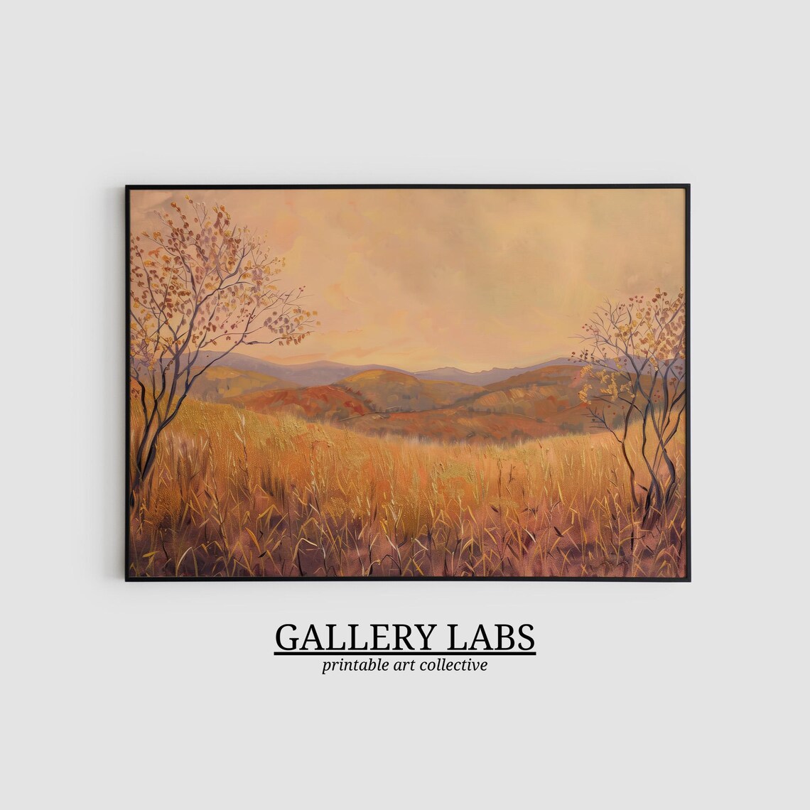 Moody Foggy Autumn Forest Fall Misty Landscape Scene Art Print - Image 2