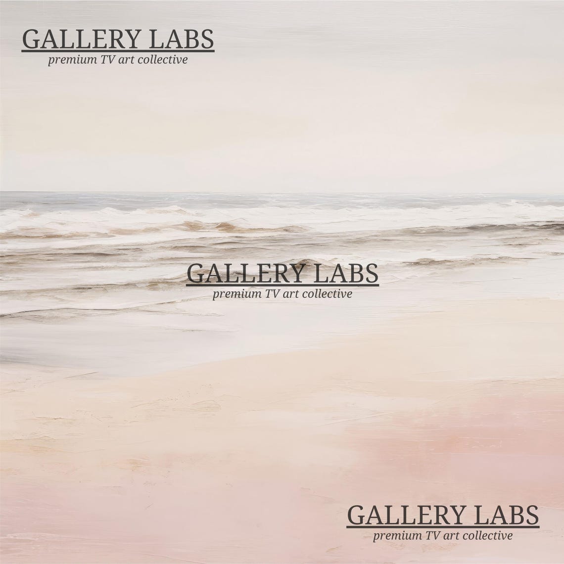 Minimalist Soft Pink Beach Gentle Waves Seabirds Neutral Wall Art - Image 4