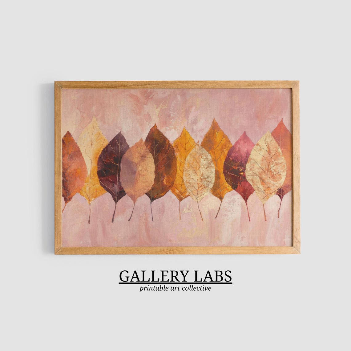 Blush Pink Autumn Trees Soft Fall Foliage Dreamy Scene Art Print - Image 3