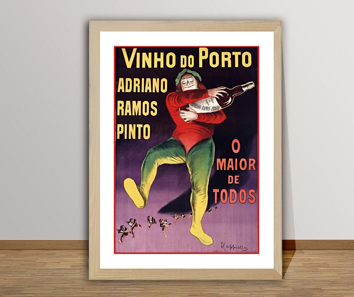 Vinho Do Porto Ramos Pinto Wine Harlequin Dancing Vintage Poster - Image 2