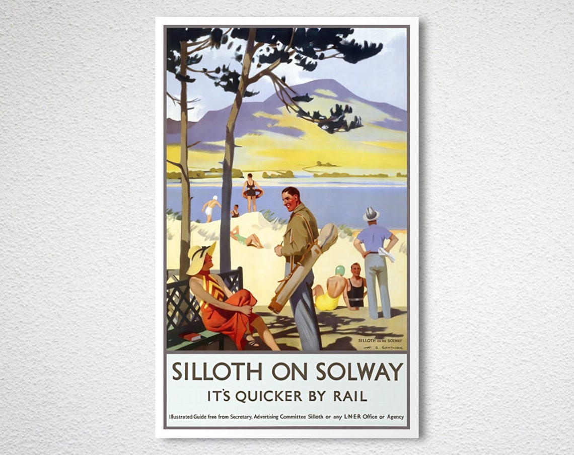 Silloth On Solway Scottish Beach Golf LNER Railway Travel Poster - Image 2