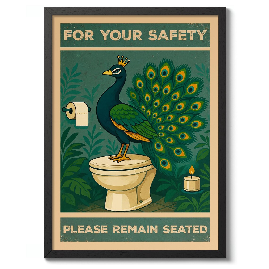 For Your Safety Please Remain Seated Bathroom Joke Print
