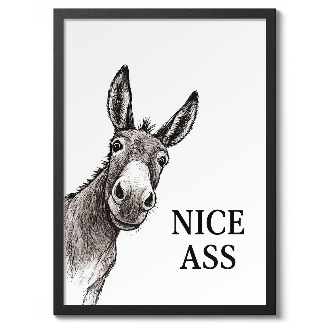 Nice Ass Typography Poster, Funny Bathroom Wall Art