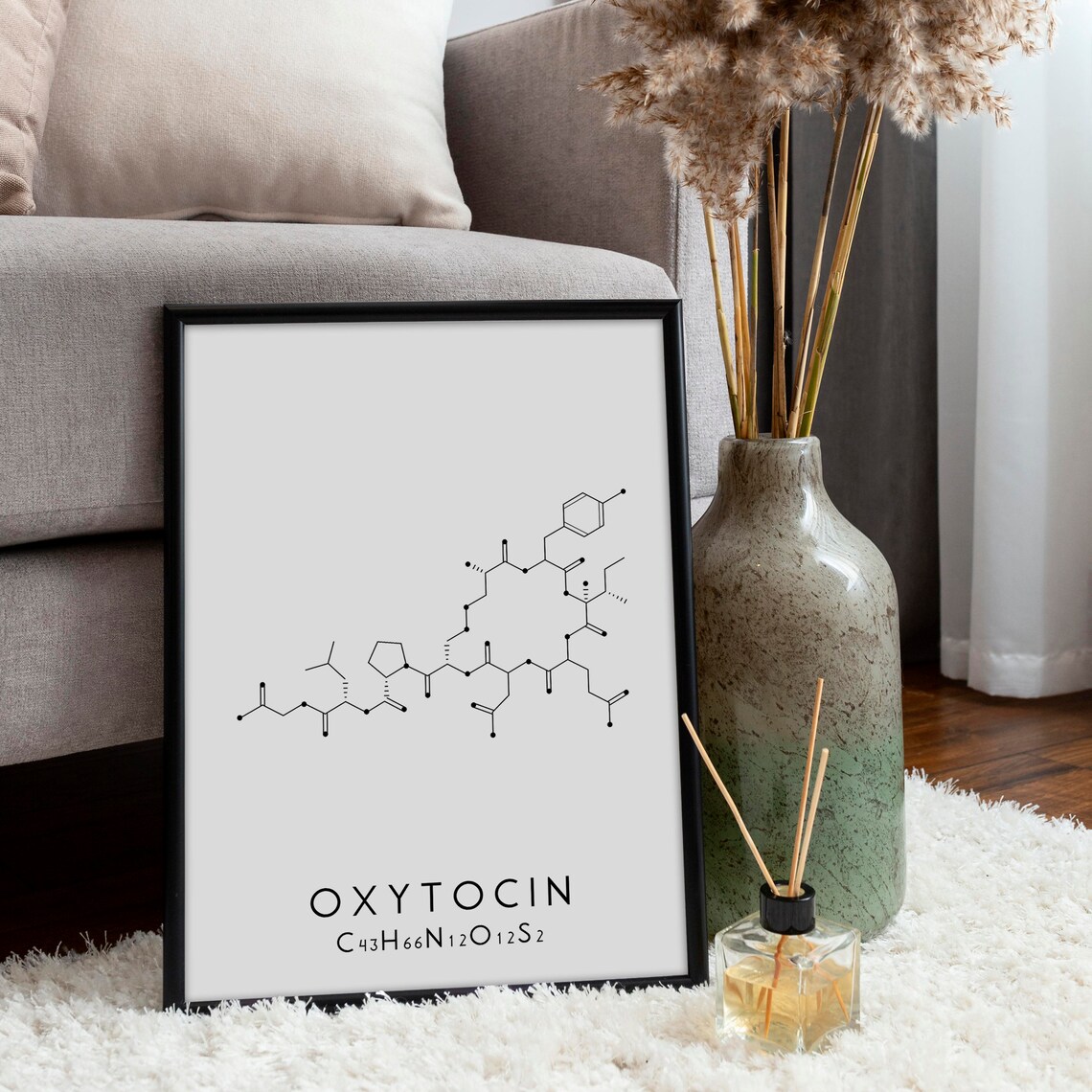 Oxytocin Molecular Structure Love Chemistry Art Print - Image 3
