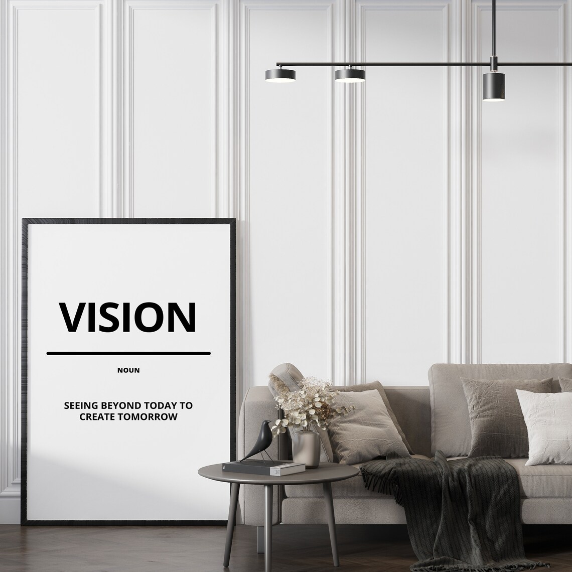 Vision Definition Noun Minimalist Black White Office Quote Poster - Image 2