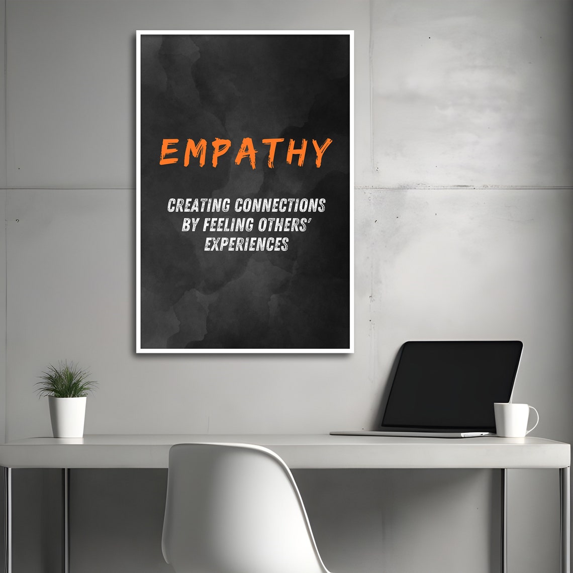 Empathy Orange Brushstroke Dictionary Definition Motivational Poster - Image 3