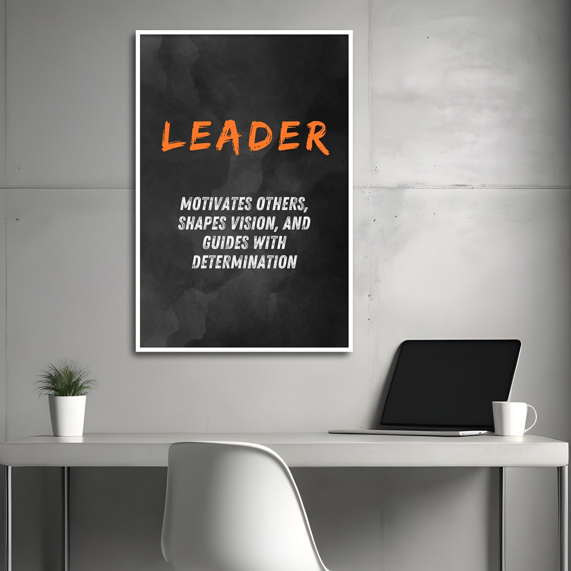 Leader Orange Brushstroke Dictionary Definition Motivational Poster - Image 2