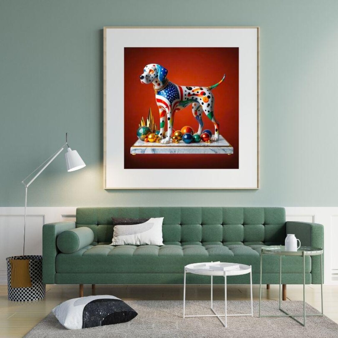 Patriotic American Flag Dalmatian Statue Pop Art Modern Dog Poster - Image 3