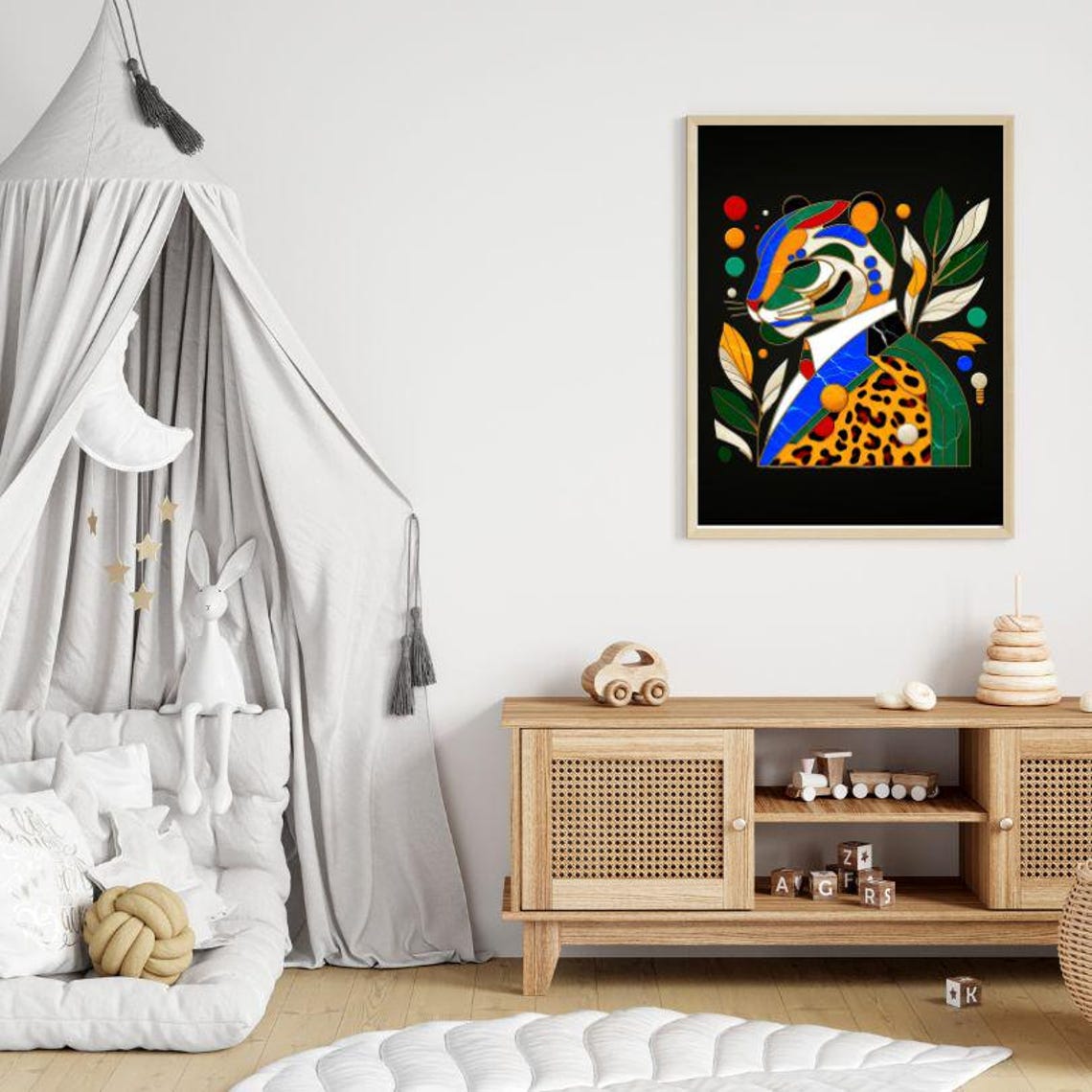 Colorful Mosaic Dapper Leopard In Suit Pop Art Portrait Poster - Image 2