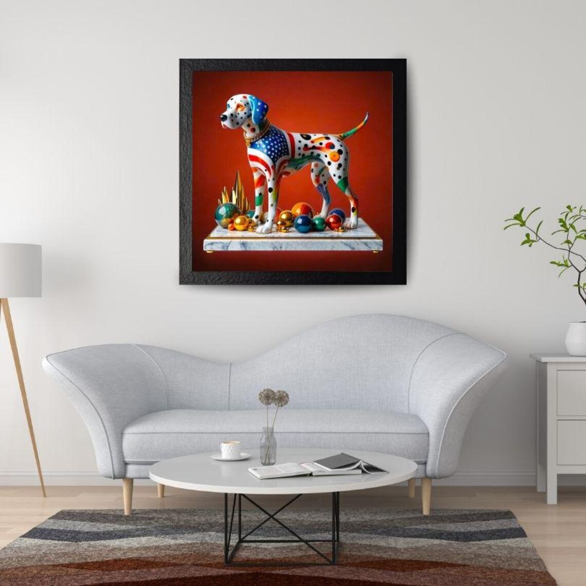 Patriotic American Flag Dalmatian Statue Pop Art Modern Dog Poster - Image 2