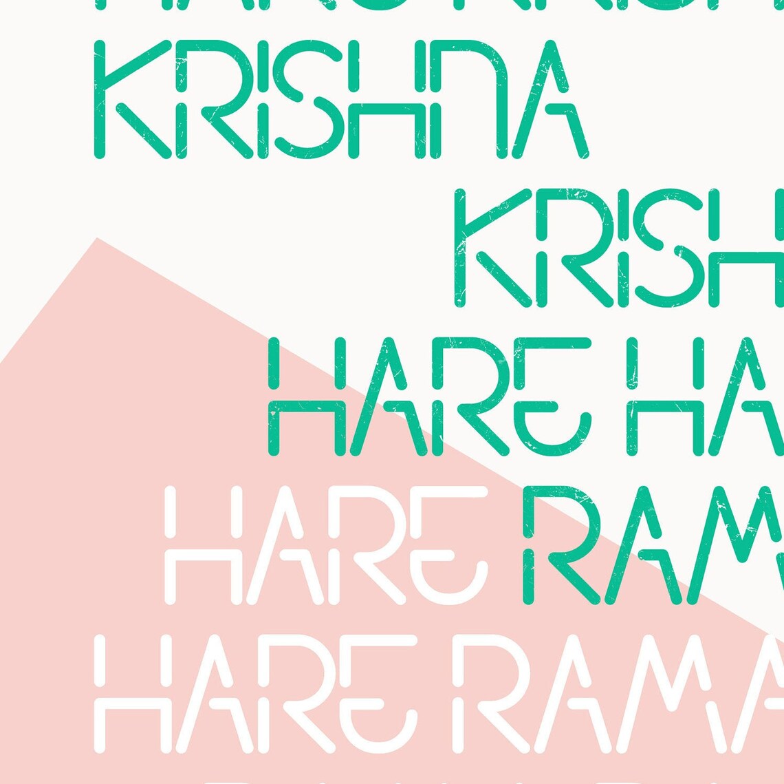 Indian Hindu Desi Hare Krishna Mantra Poster - Image 2