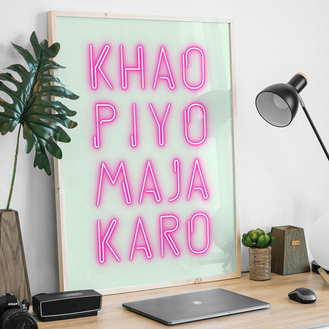 Khao Piyo Maja Karo Gujarati Indian Desi Poster Print