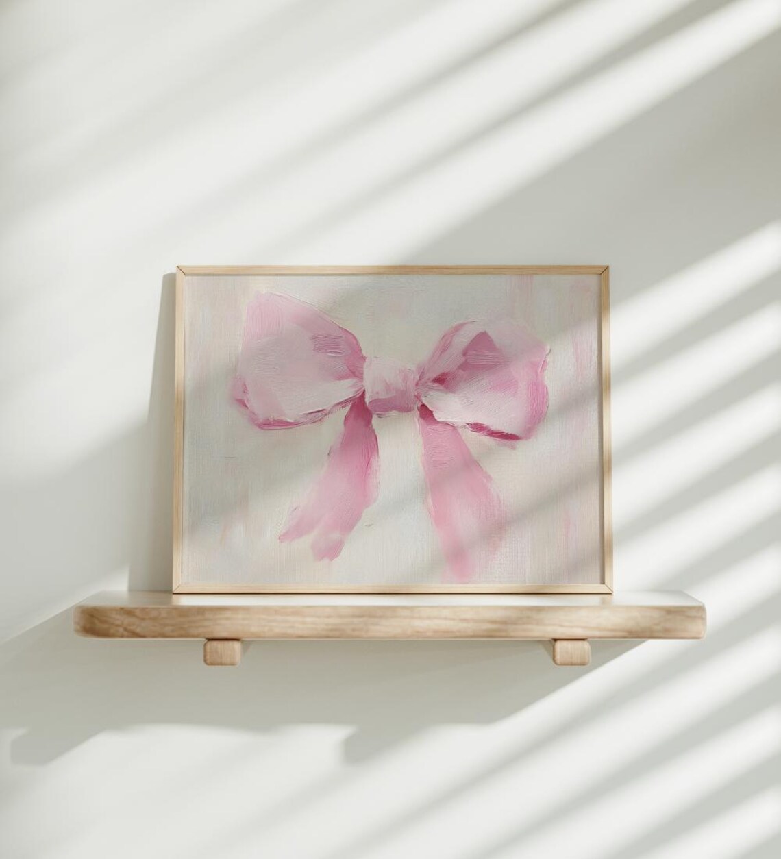 Girly Bow Art Print, Coquette Beige Decor - Image 2