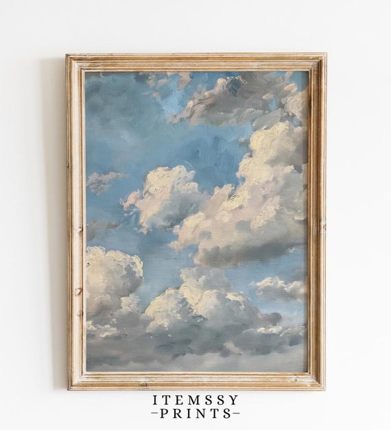 Cloud Study Vintage Wall Art Antique Landscape Paintings Classic Art Prints Vintage Inspired Home Decor Elegant Nature Artwork