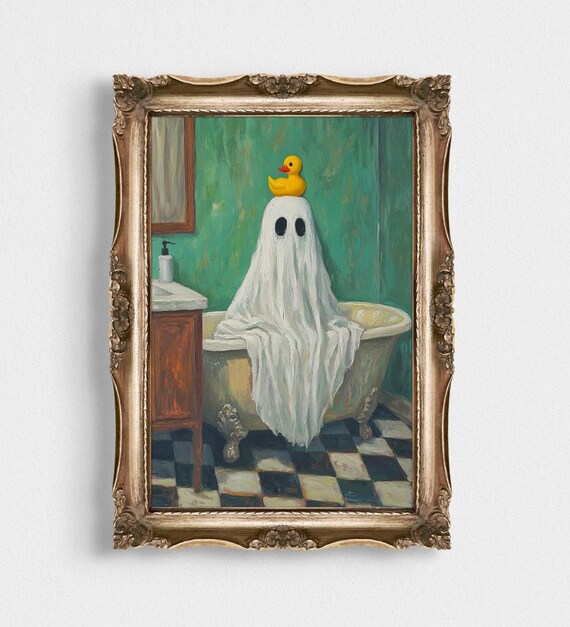 Victorian Ghost, Vintage Gothic Style Bathroom Decor