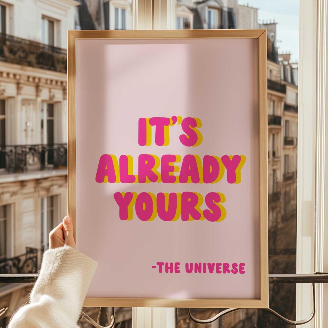 Its Already Yours The Universe Manifesting Retro Typography Poster