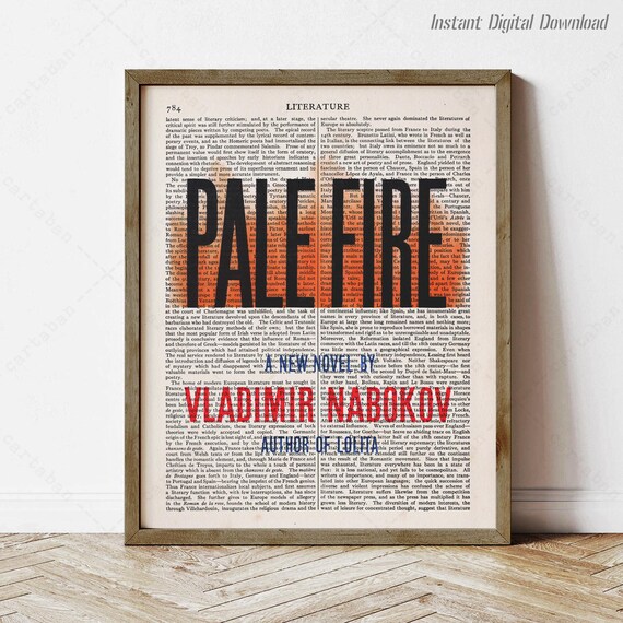 Vladimir Nabokov Pale Fire Novel Vintage Book Page Art Literary Print Poster